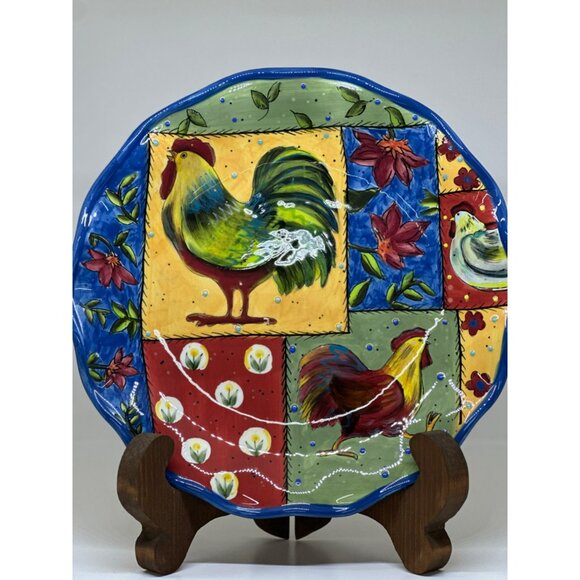 VTG Certified International 10.5 in. Round Serving Platter Country Collage by - Picture 1 of 5